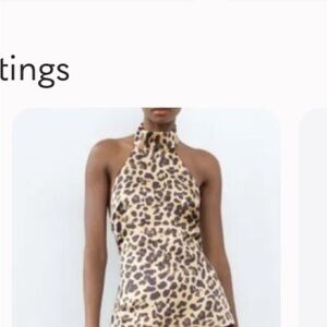 Leopard Satin halter neck shirt